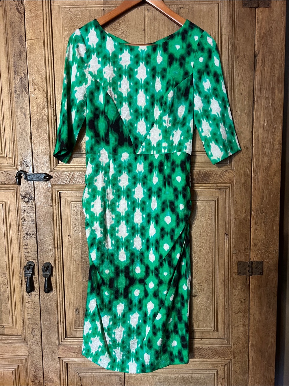 Green Patterned Women's Sheath Dress